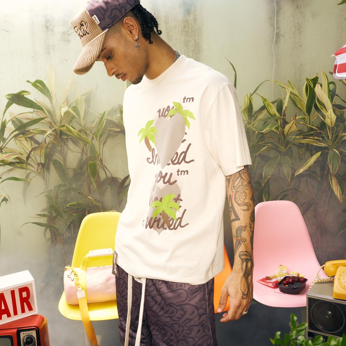 HYDE PARK "STAINED HEART" OVERSIZED TEE CREAM