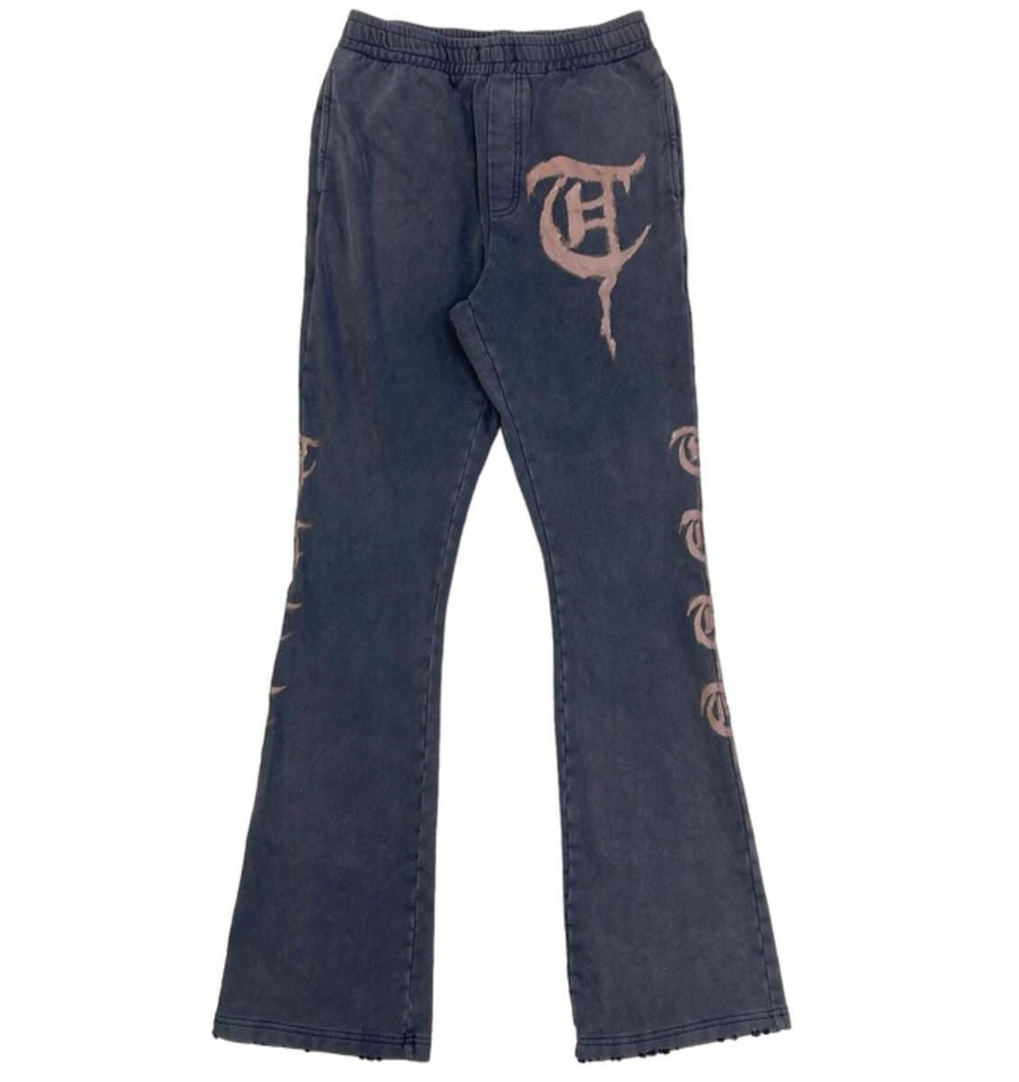 Trnchs "Calligraphy" Stacked Joggers Vintage Black