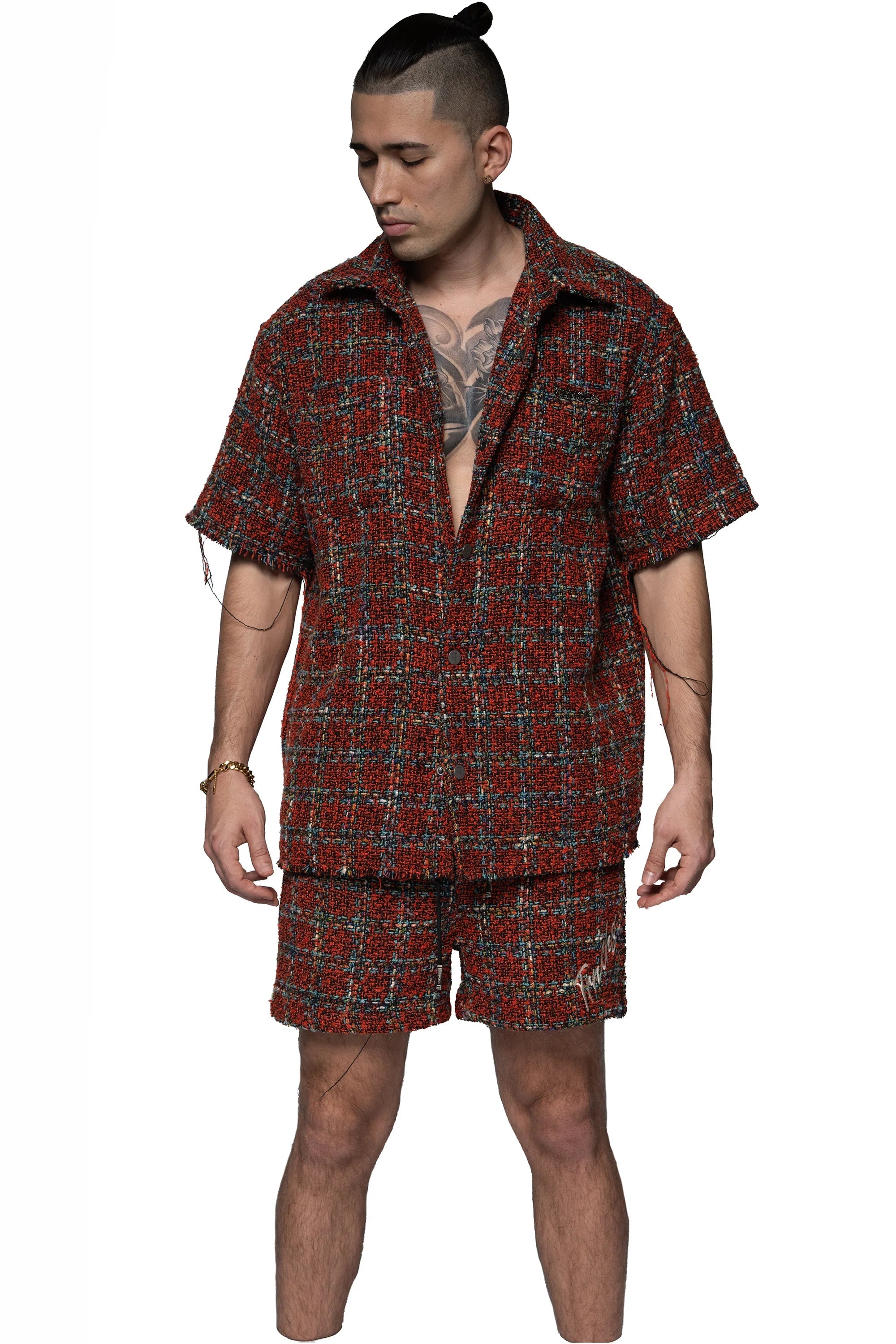 Trnchs "Tapestry" Button Up Coral