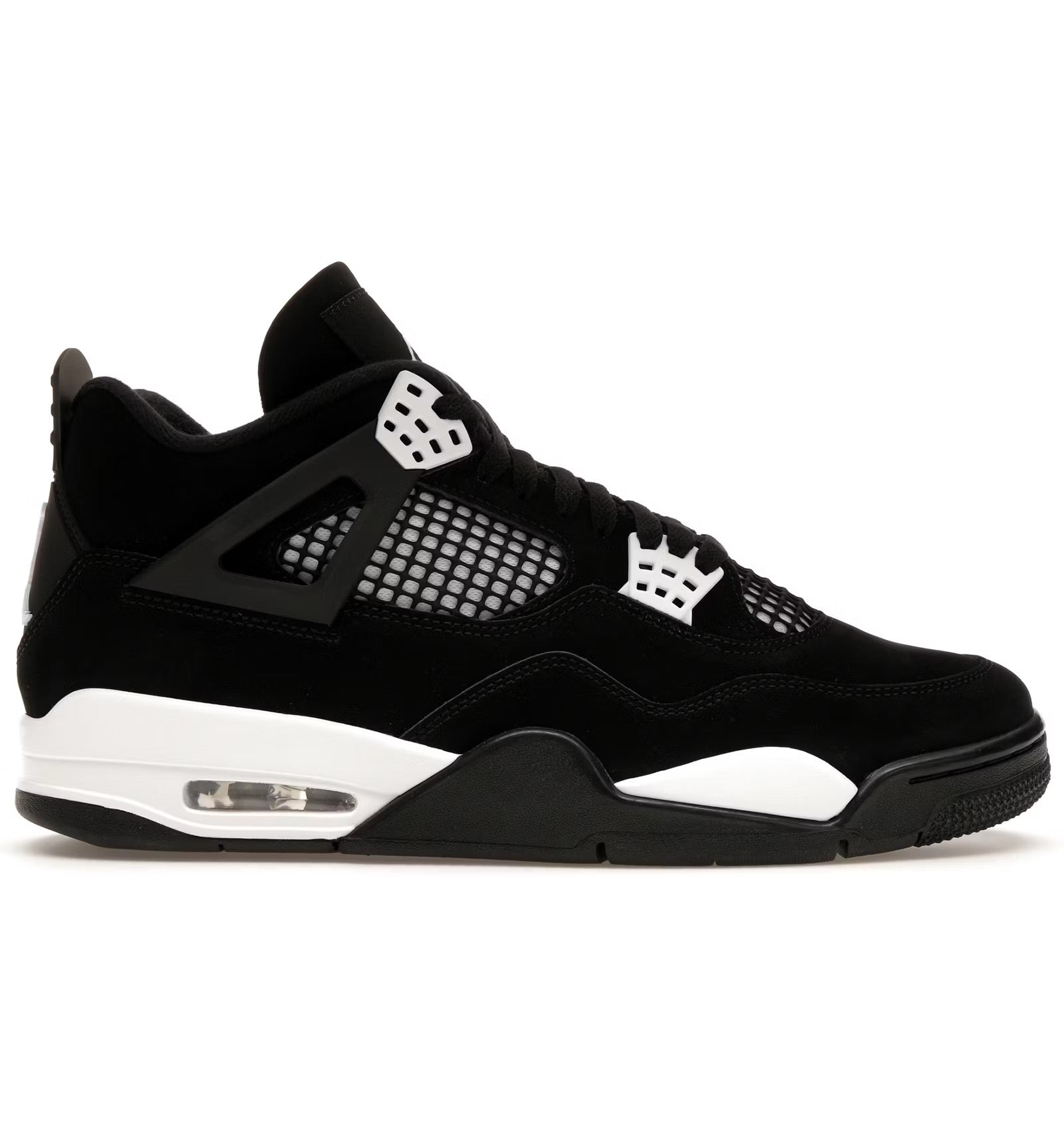 AIR JORDAN 4 RETRO BLACK WHITE BLACK SIZE 12