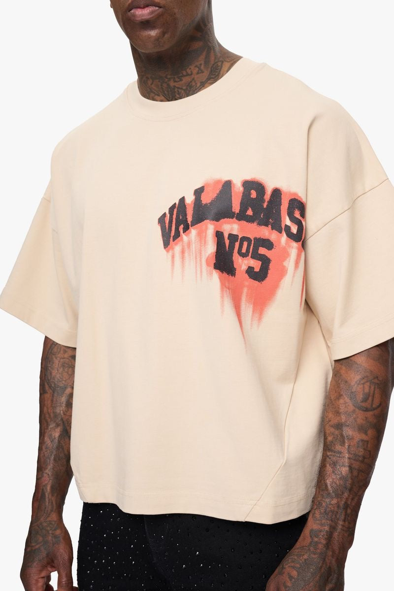 Valabasas "No.5" Cropped Tee Off White