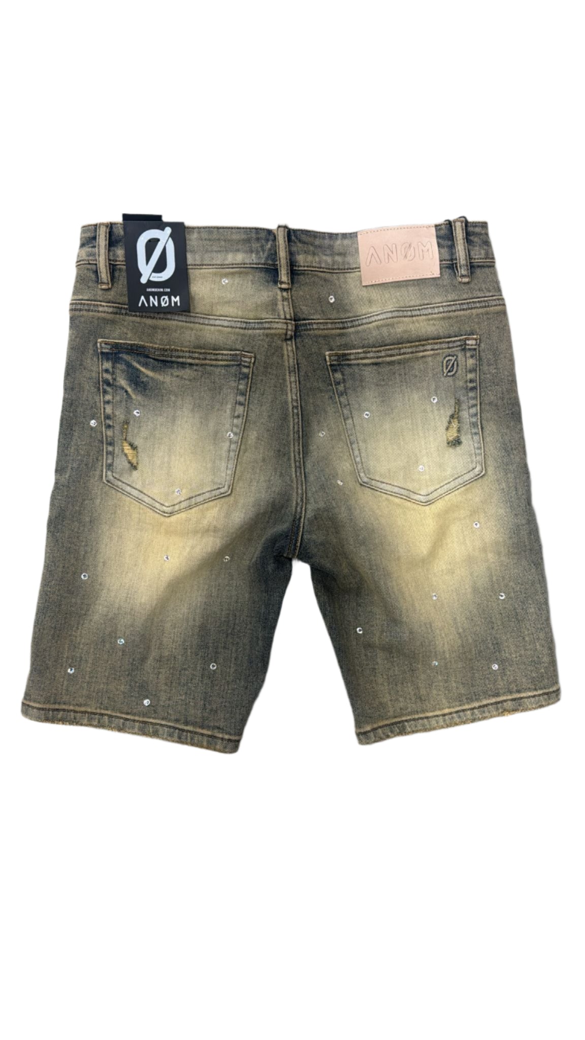 Anom Customized Diamond Shorts Vintage Wash