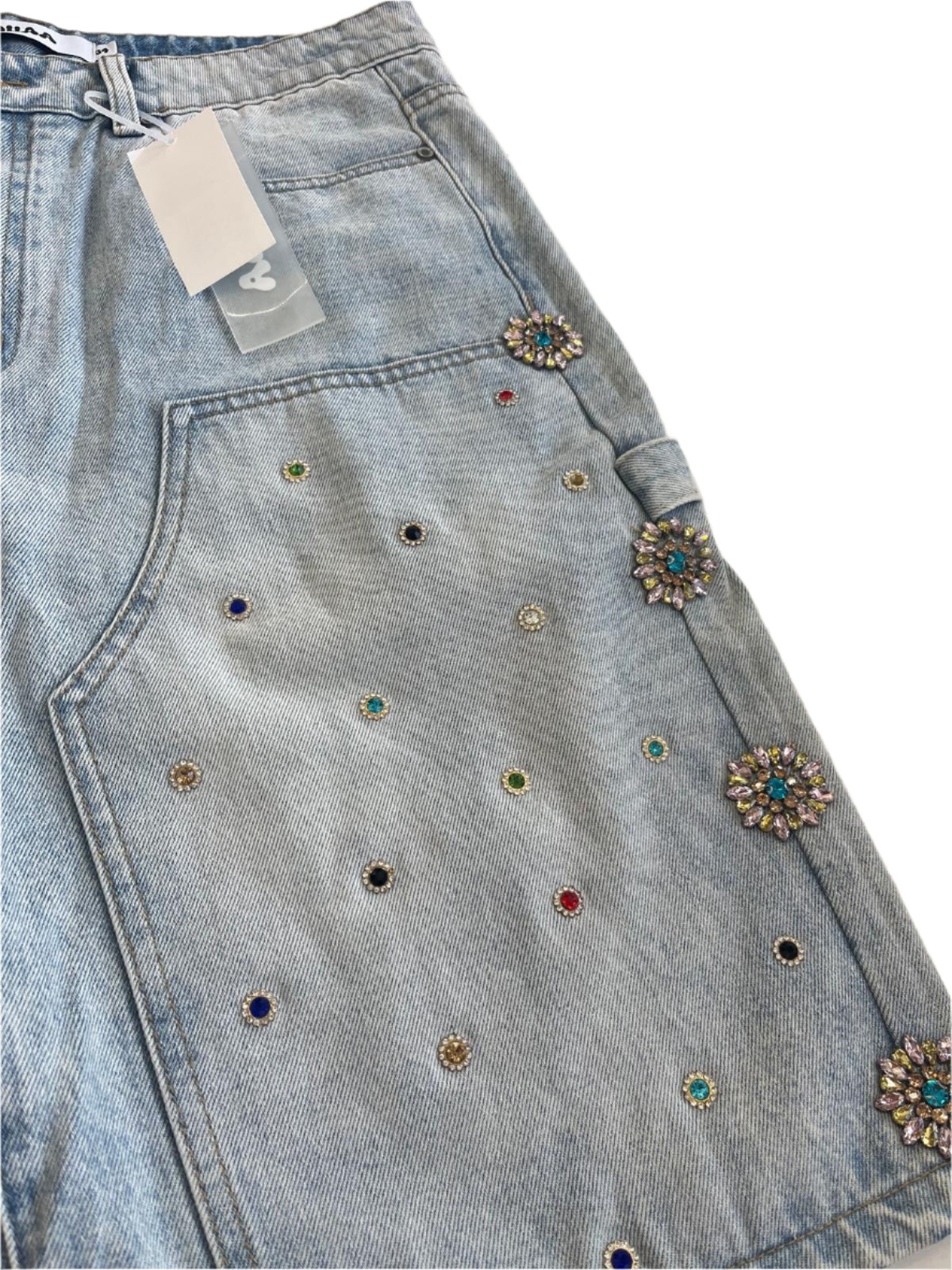 Duaa "Impressive" Jewel Shorts Blue Wash