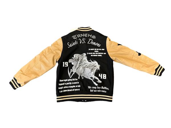 TC-23-517 TRNCHS "SAINTS VS. DEMONS" VARSITY JACKET