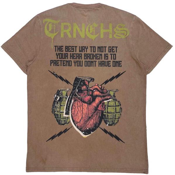 TRNCHS "NO HEART" TEE VINTAGE BROWN