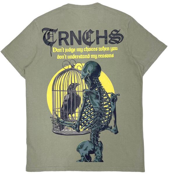 TRNCHS "CAGE" TEE VINTAGE WOOD GREEN