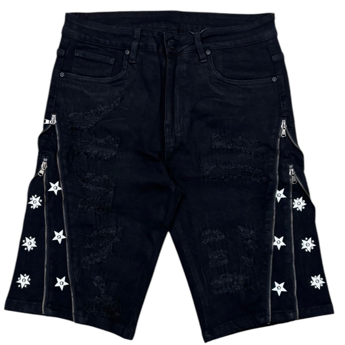Waimea "black leather star shorts"