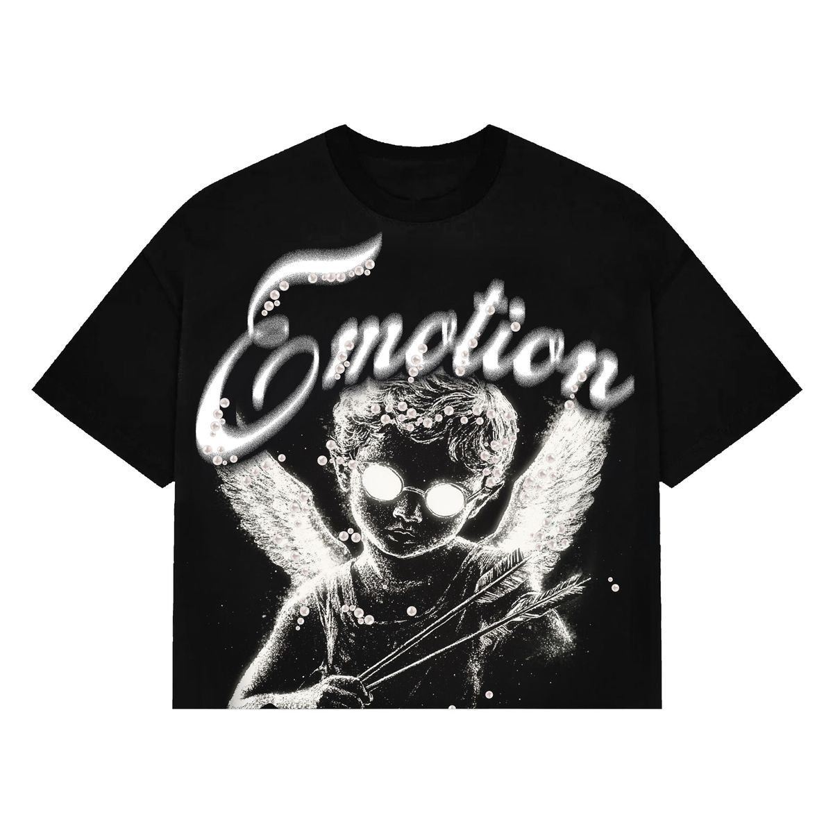 Mixed Emotion "Pearl" Cropped Tee Black