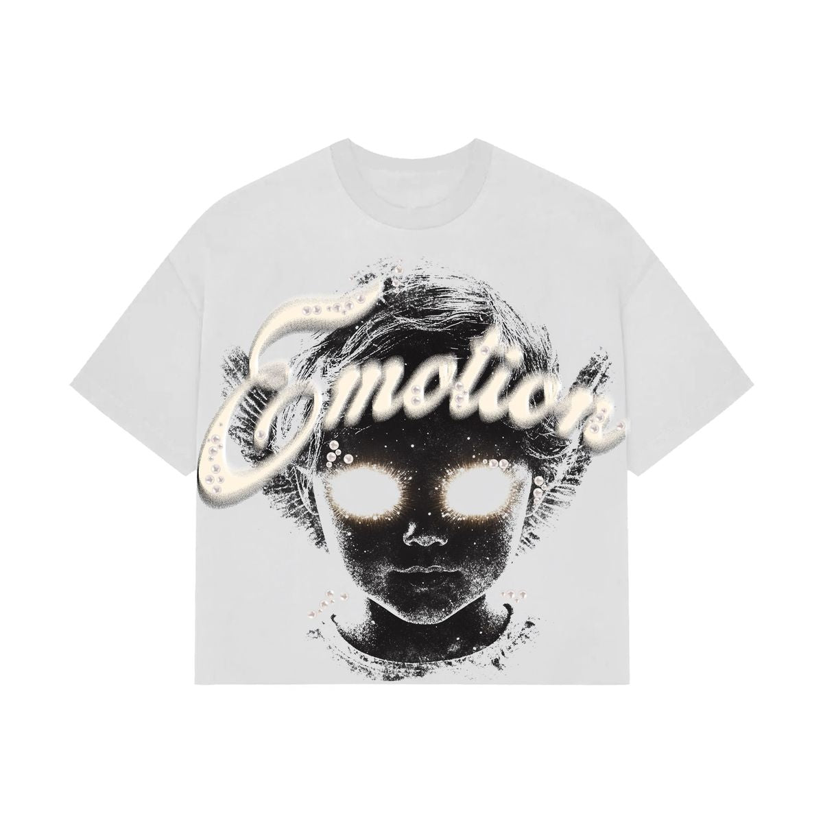 Mixed Emotion "Pearl" Cropped Tee White