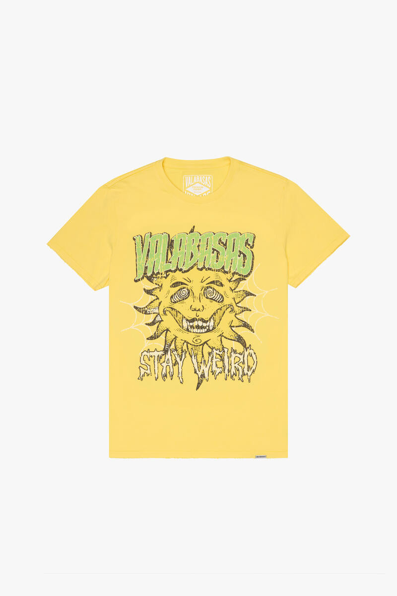 VALABASAS "STAY WEIRD" Tee VINTAGE YELLOW