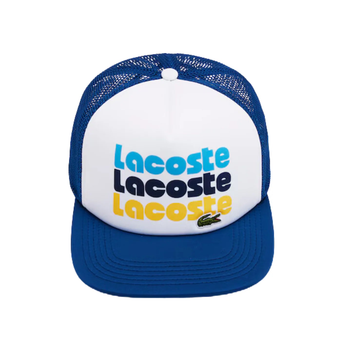 LACOSTE "PRINT TRUCKER" HAT SNAPBACK GLOBE/WHITE