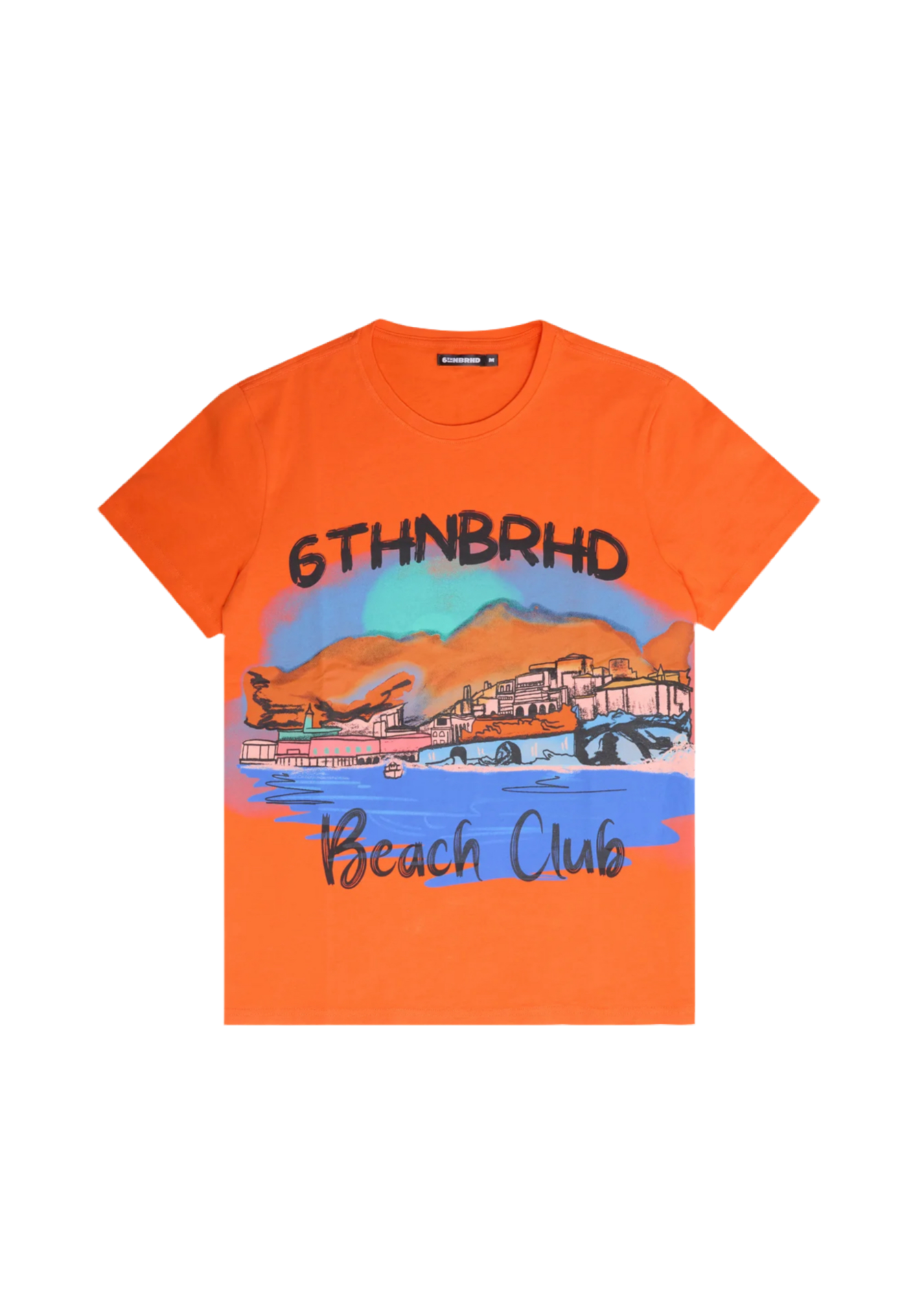 6NBRHD "BEACH CLUB" TEE ORANGE