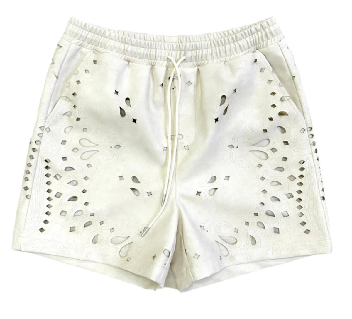 TRNCHS "ELEPHANT SKIN PAISLEY" SHORTS CREAM