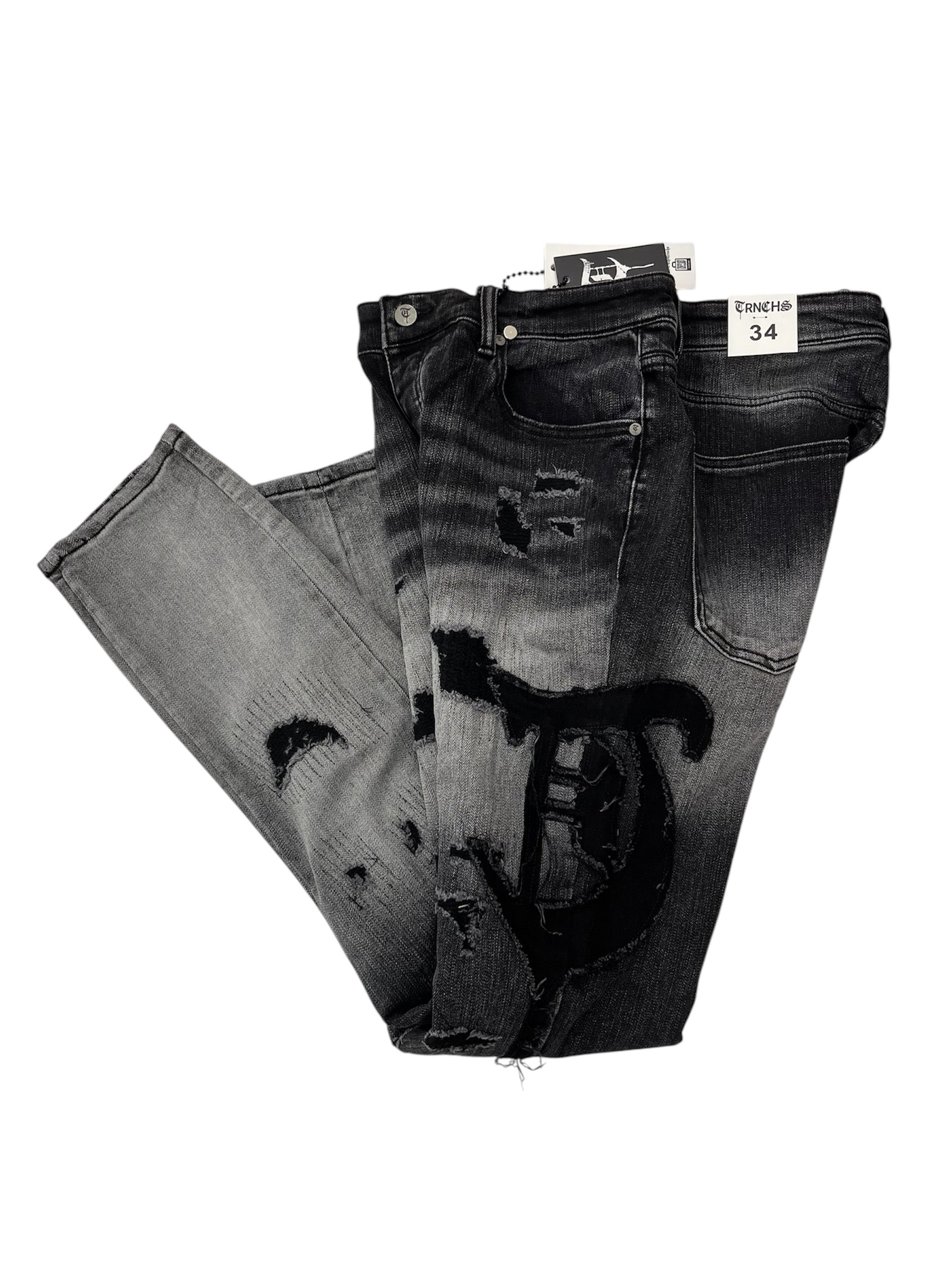 Trnchs "United" Skinny Black Wash