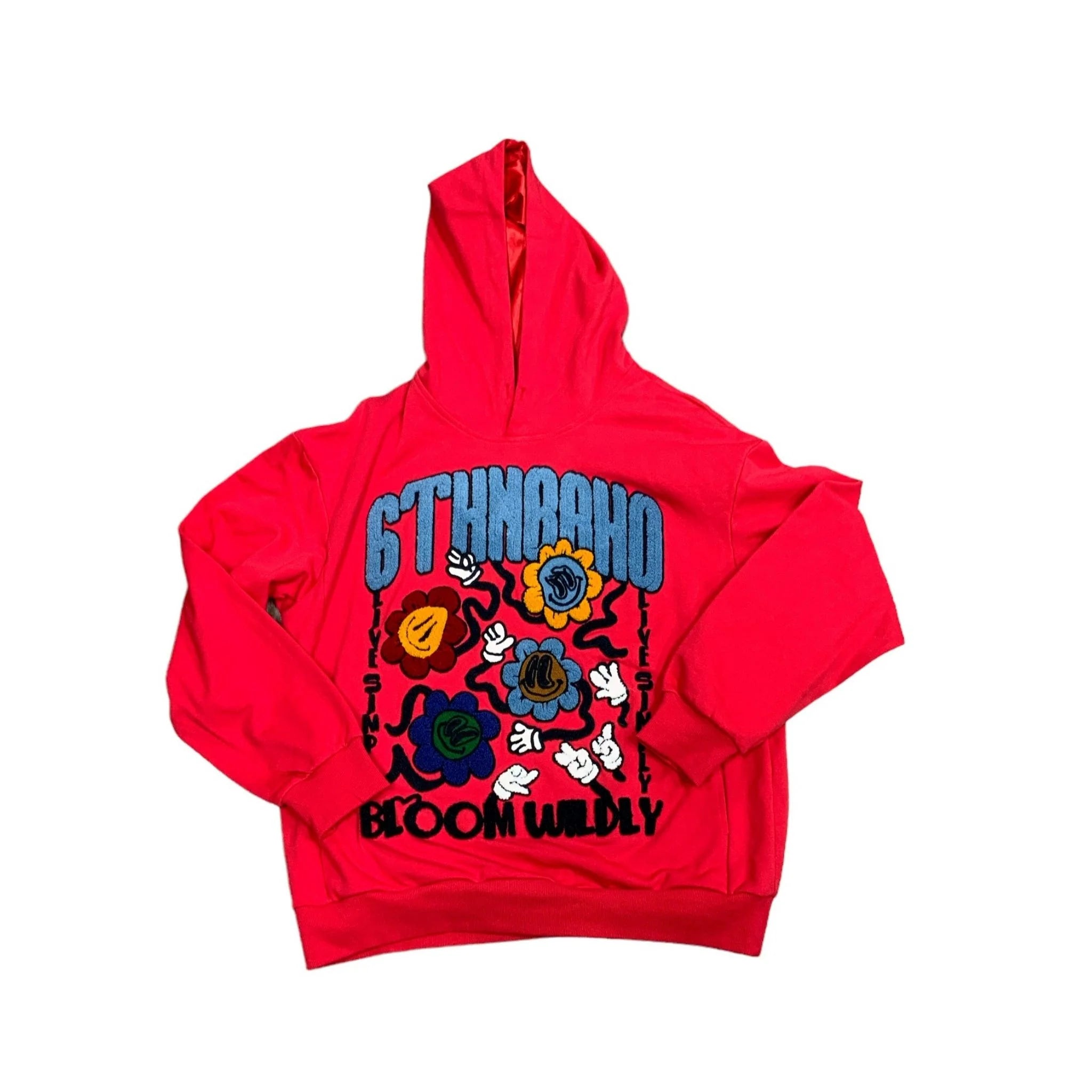 6THNBRHD "WILD BLOOM" HOODIE RED