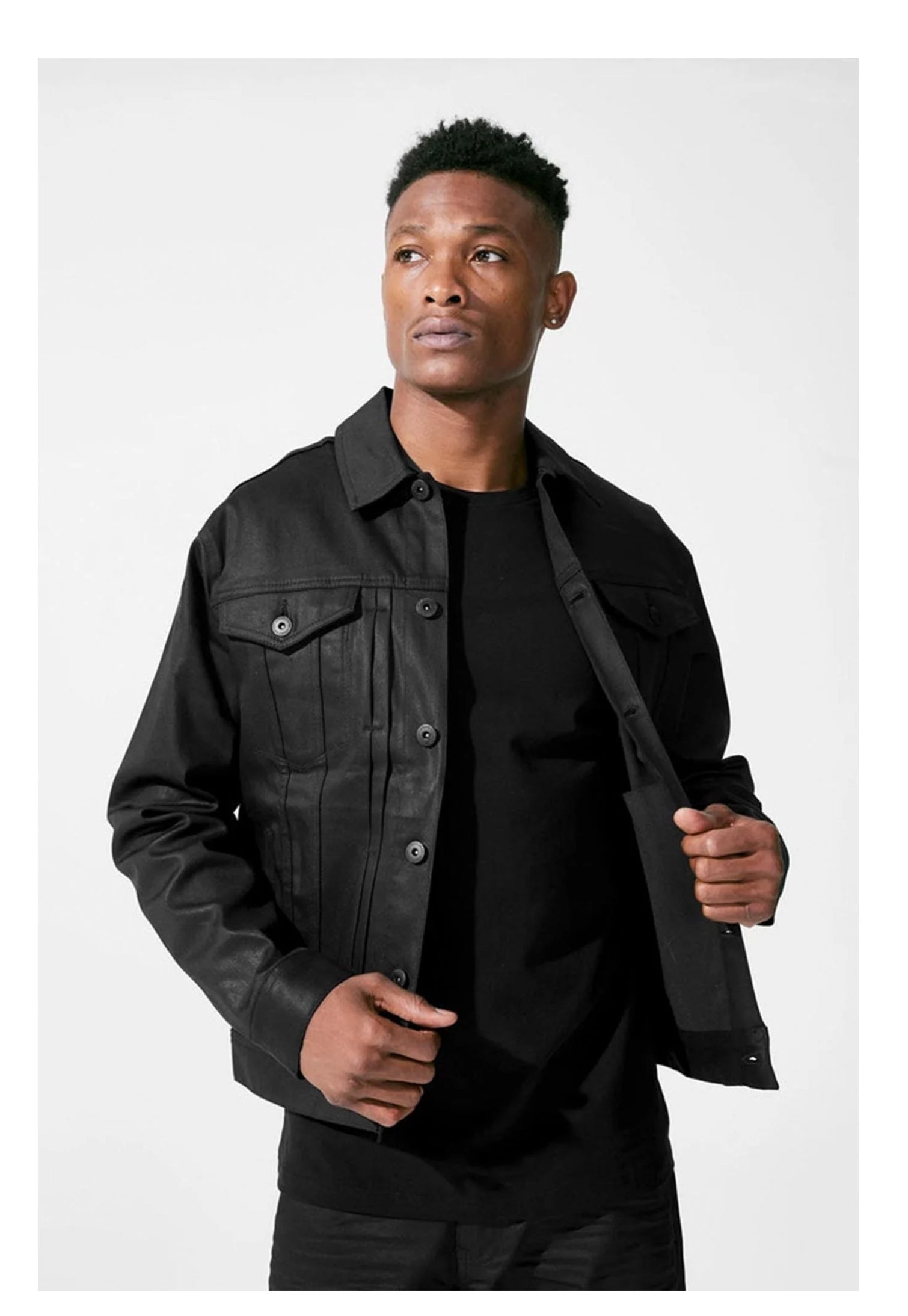 Jordan Craig Men Smooth
Criminal Denim Jacket (Jet
Black)