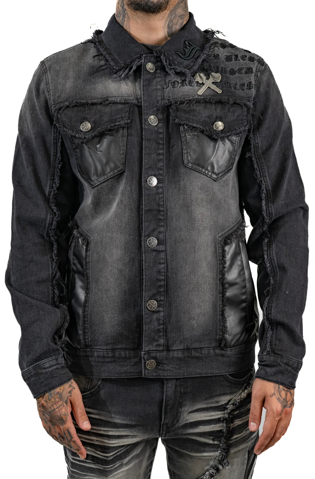 Juren FOREVER BLESSED DENIM JACKET Black