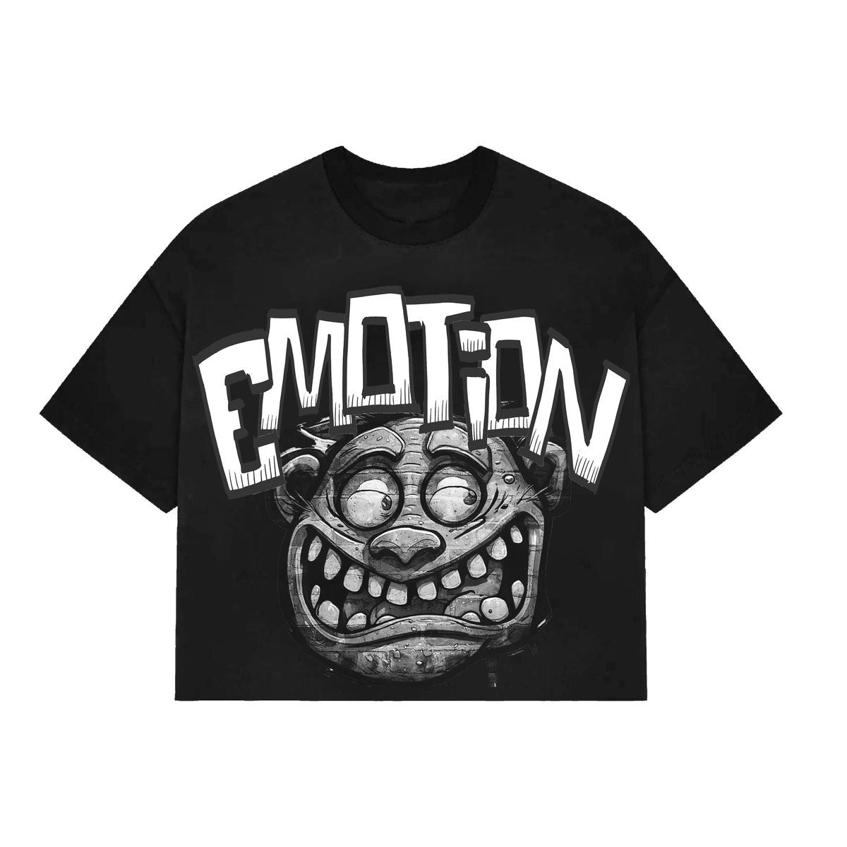 MIXED EMOTION "MONSTER" CROPPED TEE BLACK