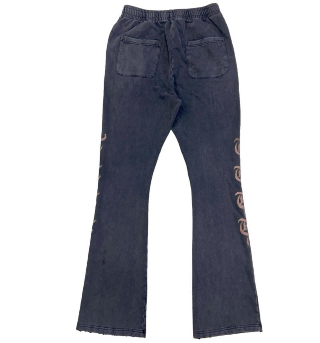 Trnchs "Calligraphy" Stacked Joggers Vintage Black