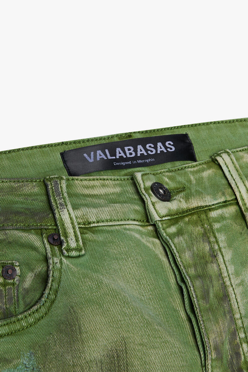 VALABASAS "HARVEST" SKINNY JEANS GREEN WASH