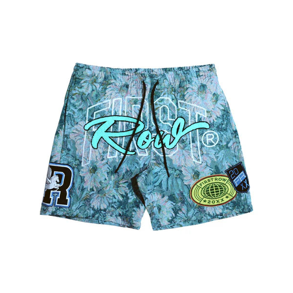 FIRST ROW "TAPESTRY WOVEN BOWLING" SHORTS BLUE