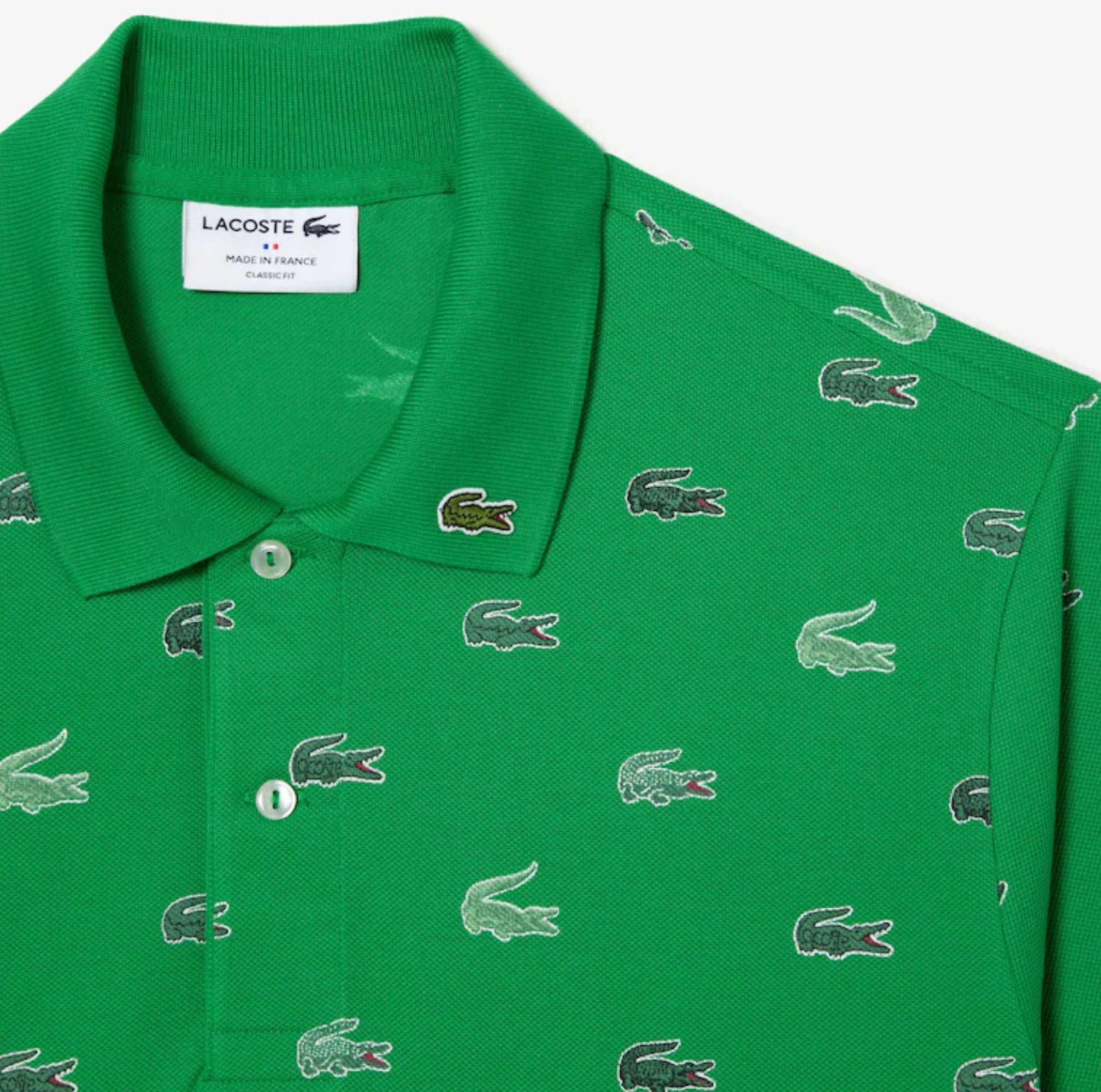 LACOSTE "MULTI CROC" TEE GREEN