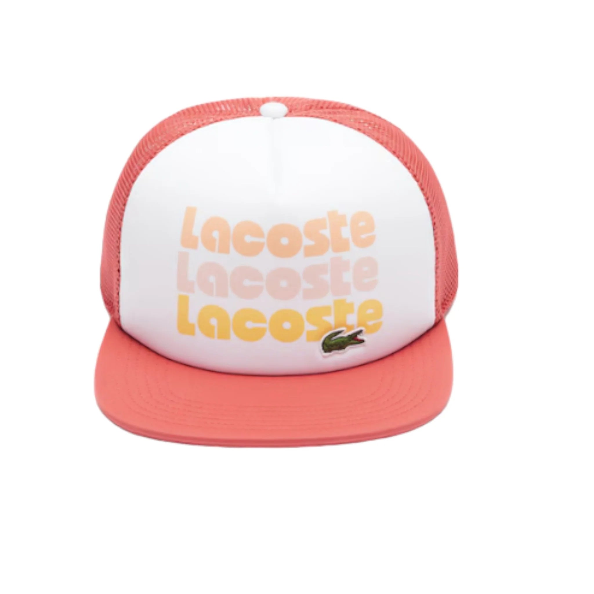 LACOSTE "PRINT TRUCKER" SNAPBACK SIERRA RED/WHITE