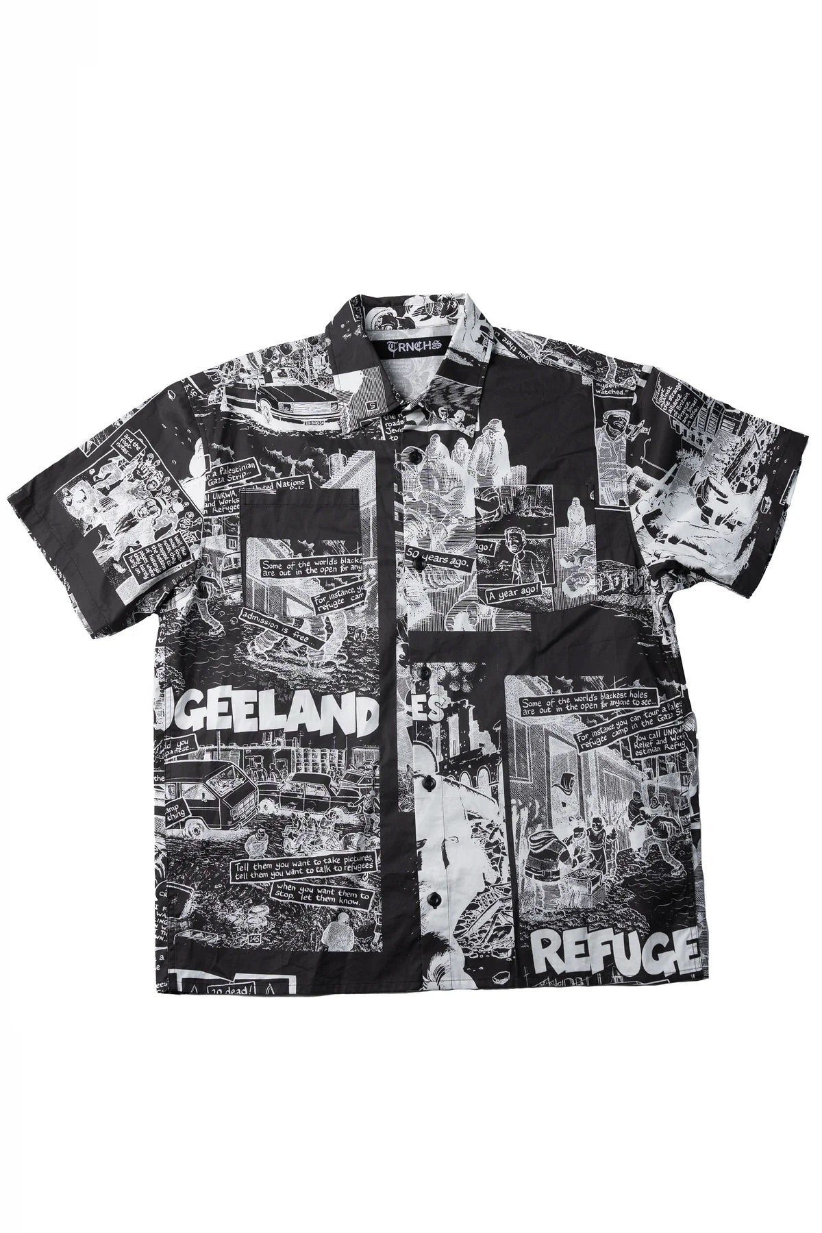 TRNCHS "PALESTRY" BUTTON-UP BLACK/WHITE