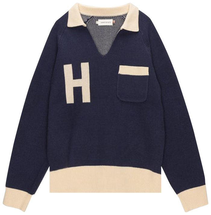 Honor the gift Otis Cotton& Acrylic Rib Knit Sweater Navy