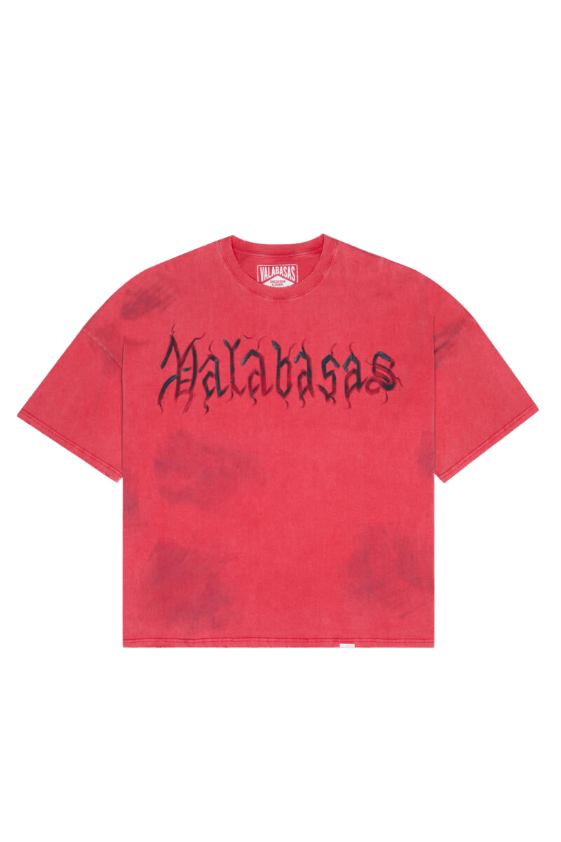 VALABASAS "INKED ELEGANCE" OVERSIZED TEE VIN. RED