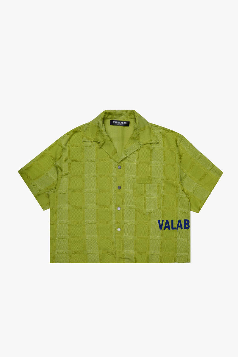 VALABASAS "CHECKMATE" BUTTON UP GRASS GREEN