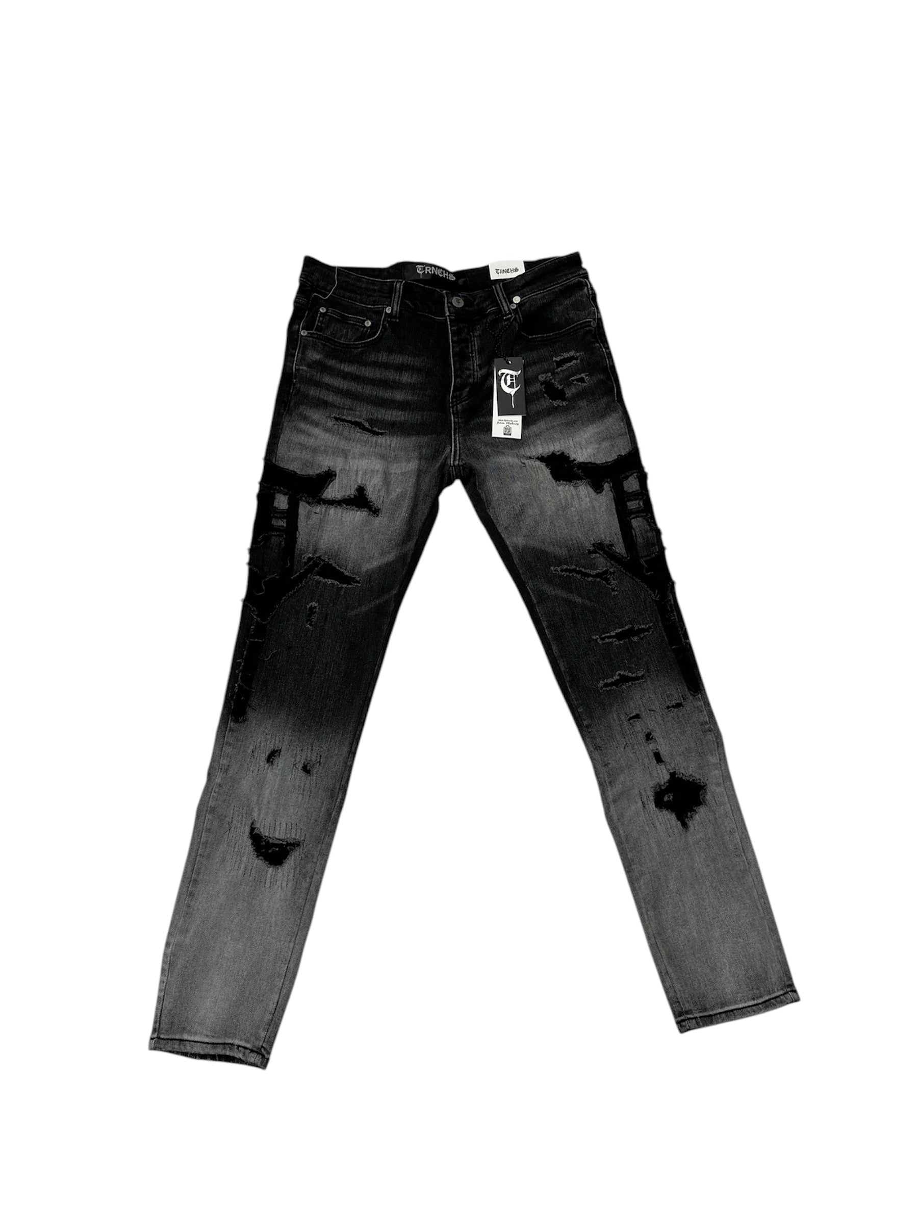 Trnchs "United" Skinny Black Wash