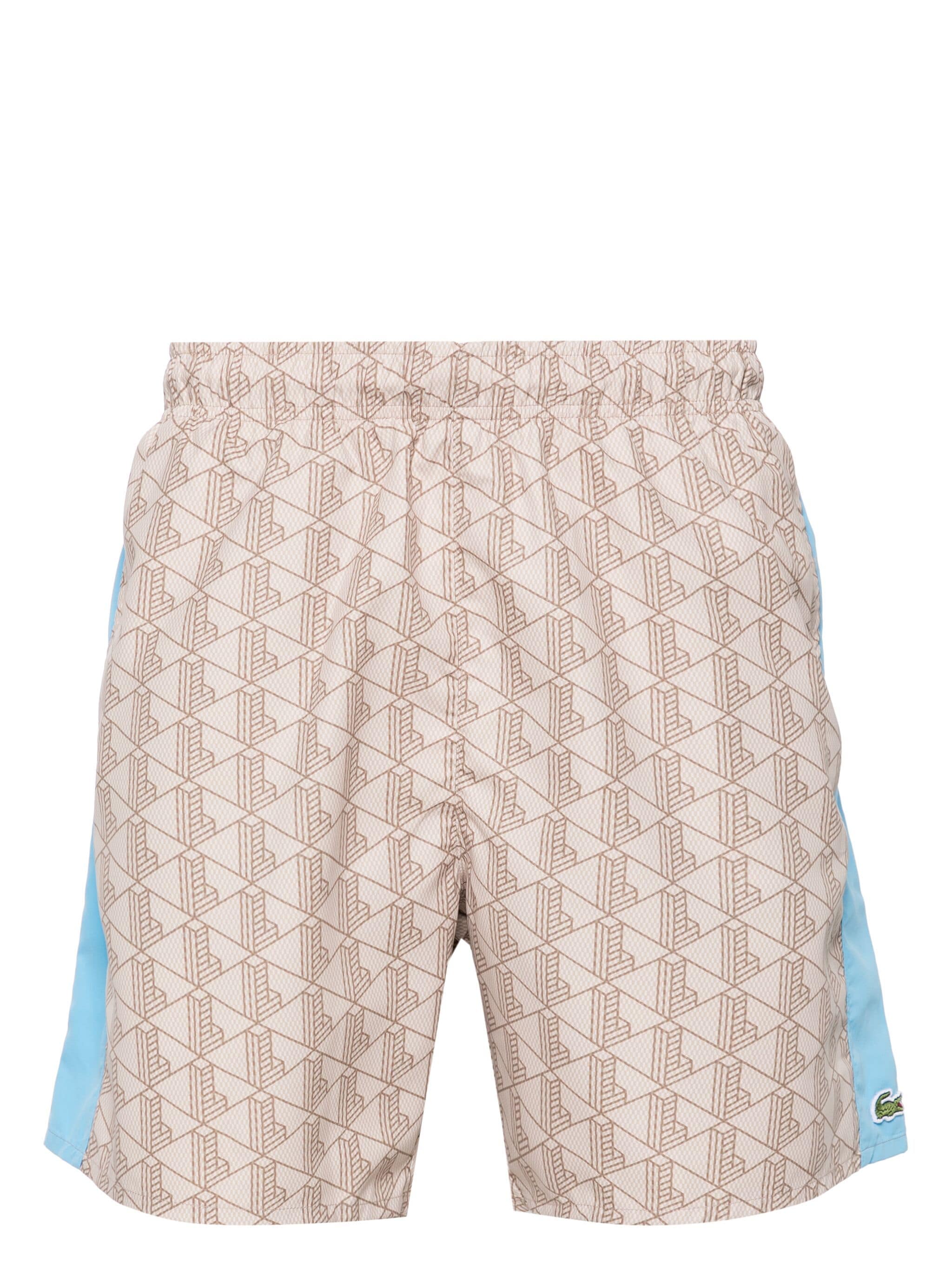 LACOSTE "MONOGRAM PRINT" SHORTS BEIGE