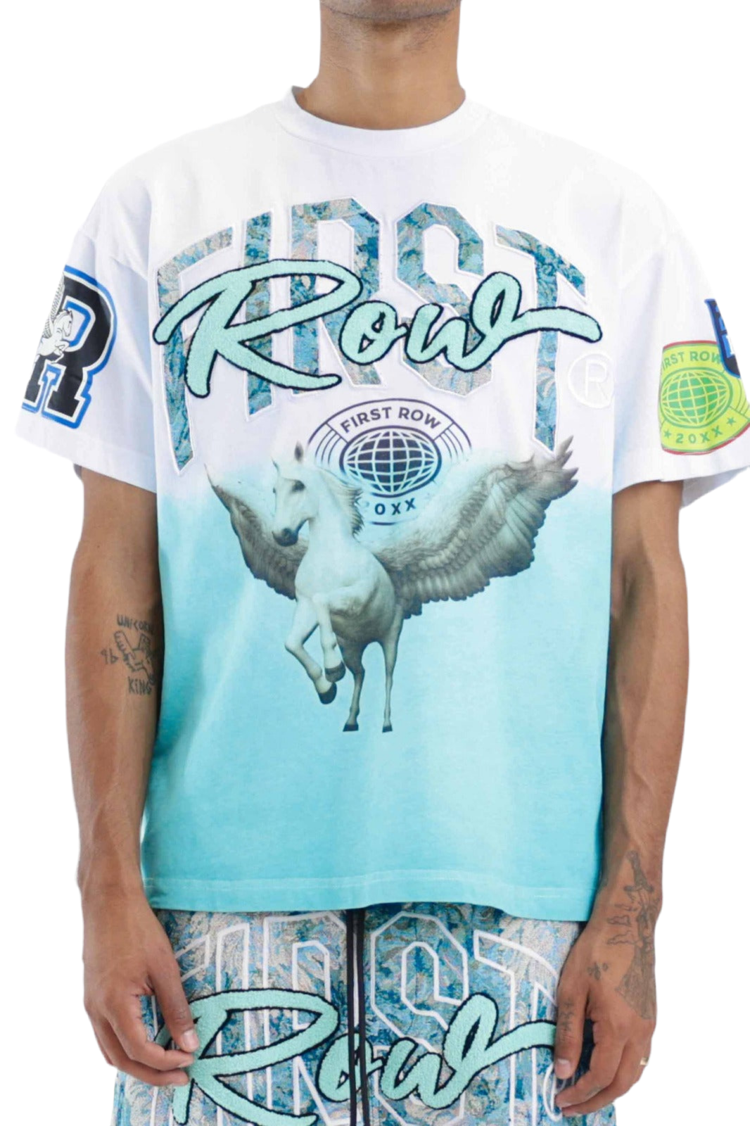 FIRST ROW "TAPESTRY UNICORN" TEE BLUE