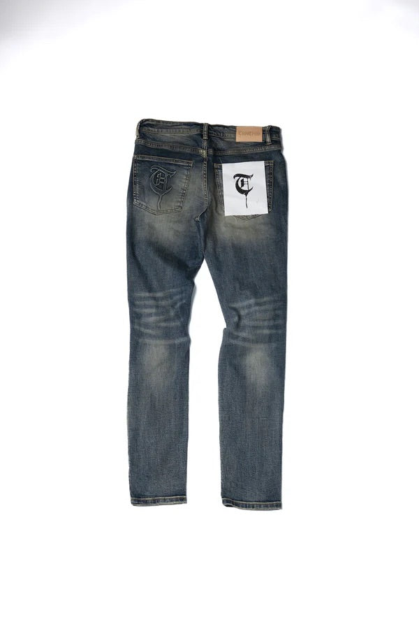 TRNCHS "SKINNIES" SKINNY DARK VINTAGE WASH