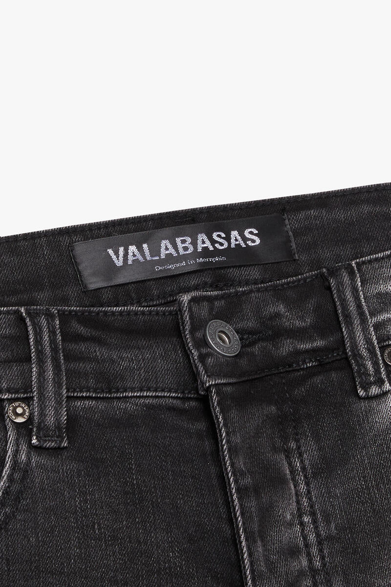 Valabasas "MOR ' DU" BLACK GREY STACKED FLARE JEAN