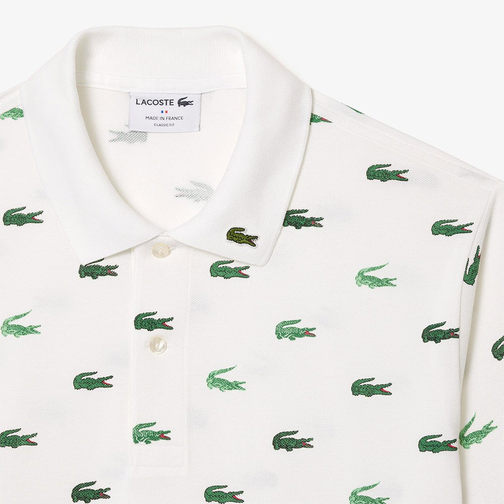 LACOSTE "MULTI CROC" TEE WHITE