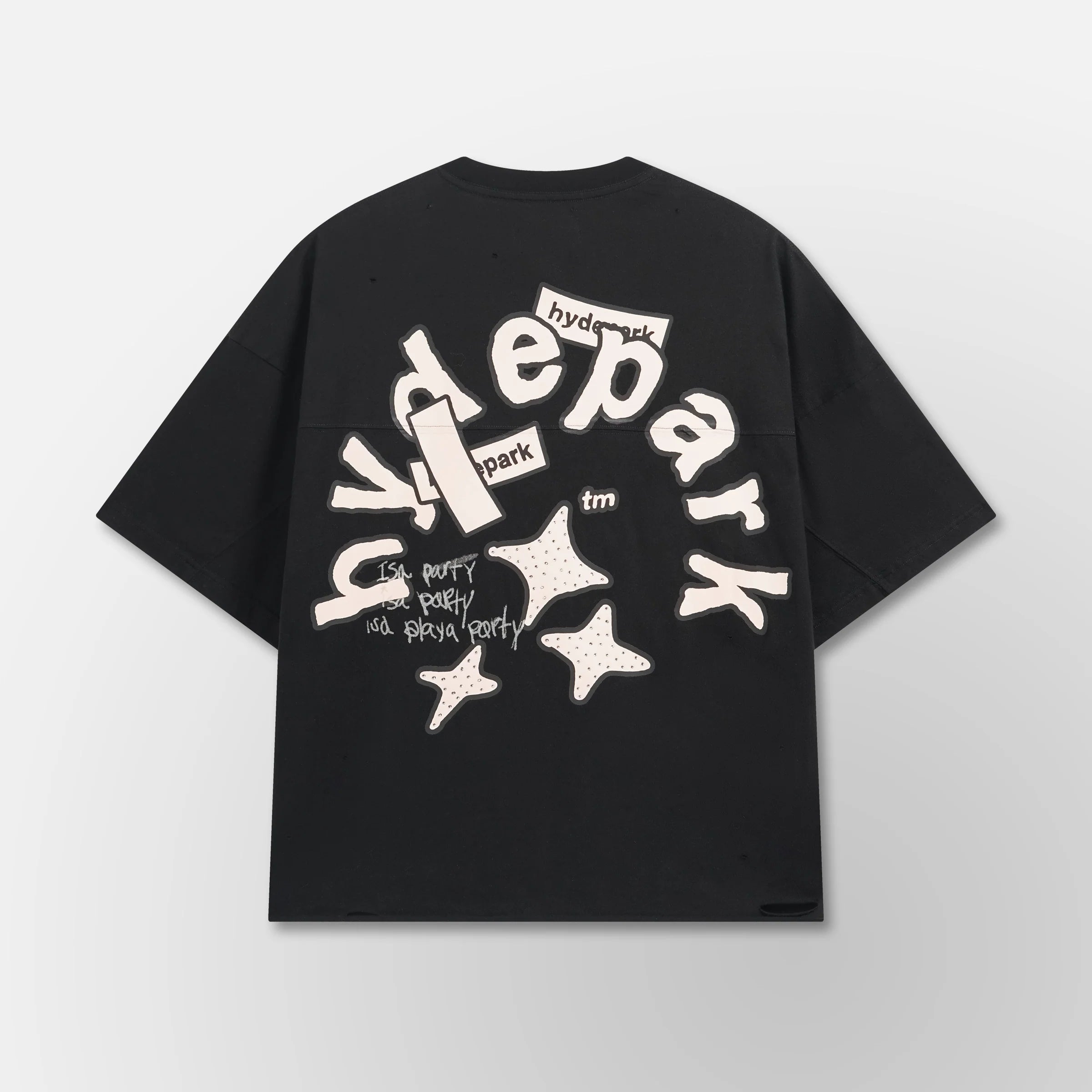 Hyde Park "Double Yoke" Cropped Tee Black