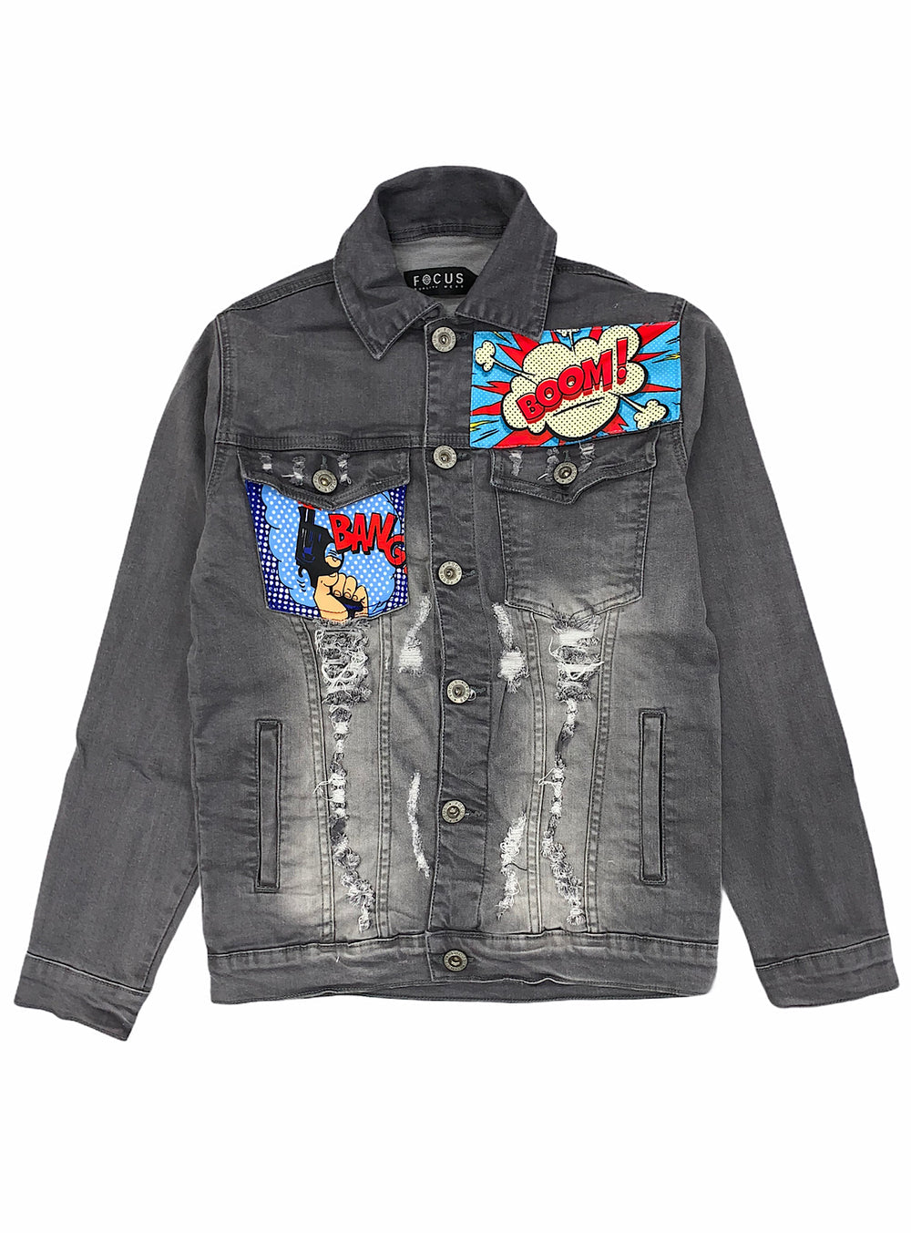 Focus Jacket Comic  Denim Jacket Grey