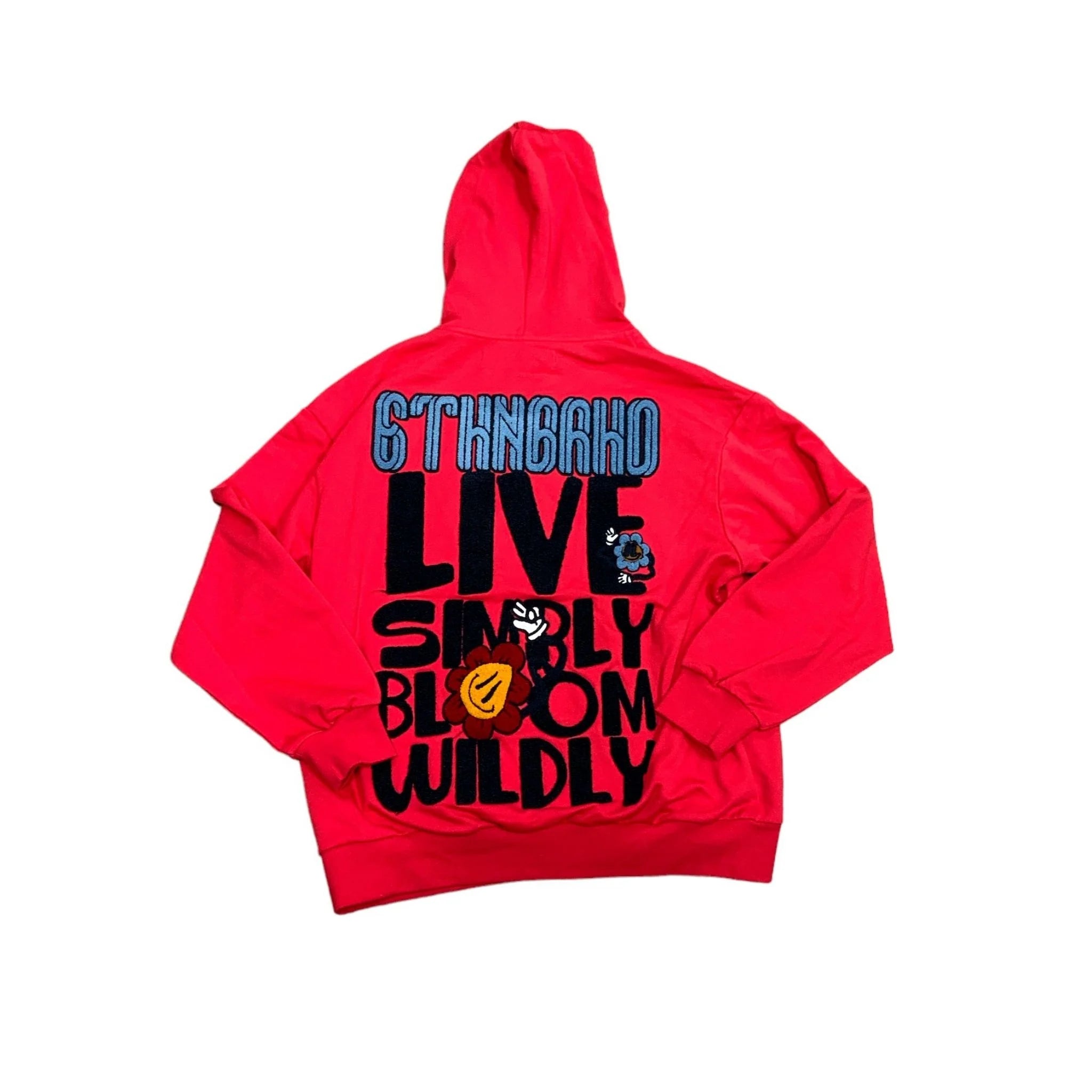 6THNBRHD "WILD BLOOM" HOODIE RED