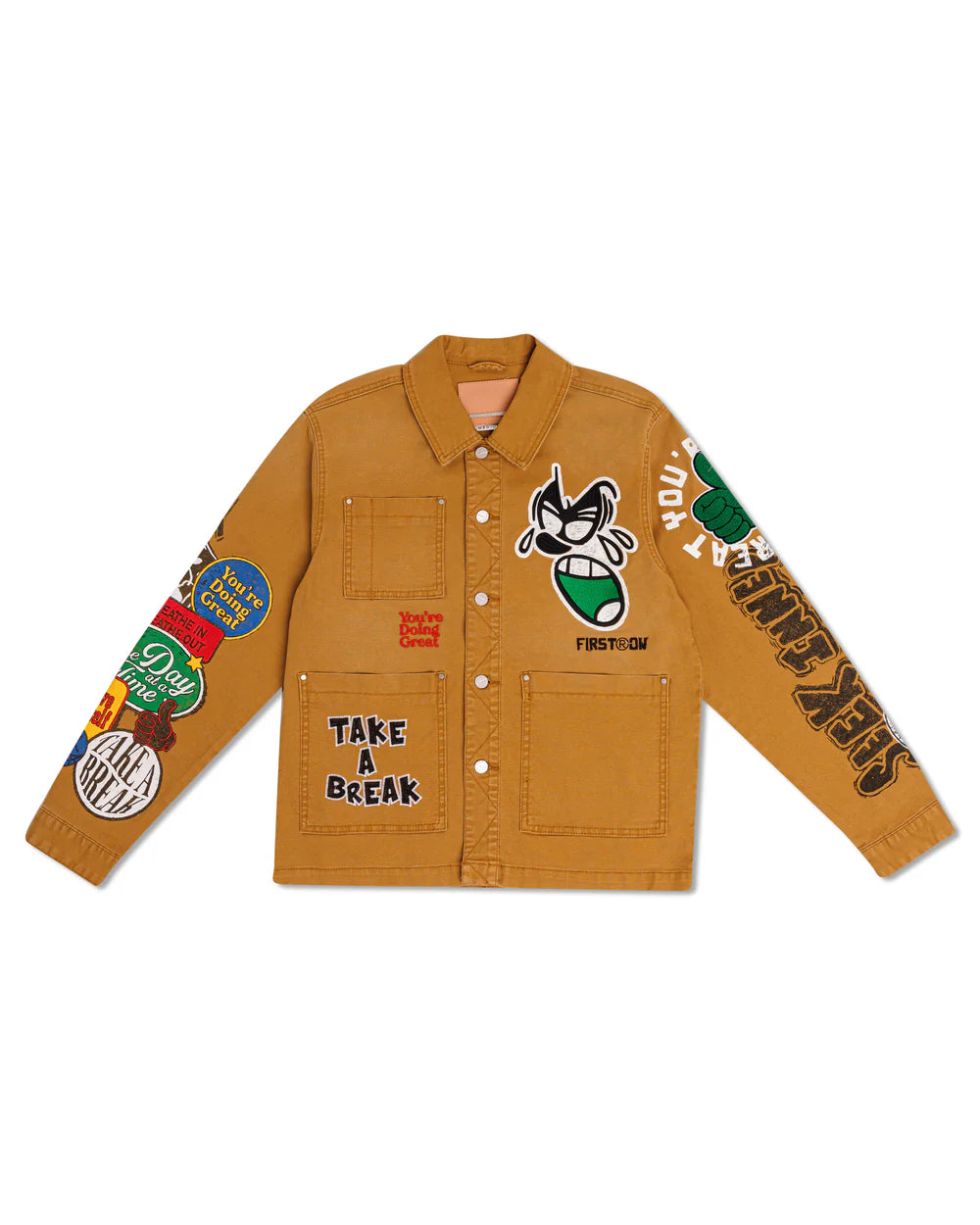 FIRST ROW "SPRING BREAK HAND DRAWING" JACKET WHEAT