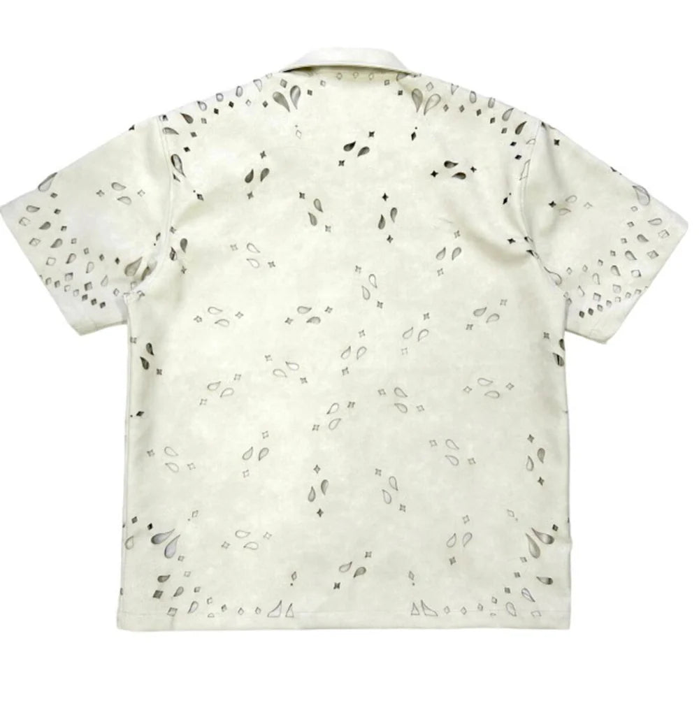 TRNCHS "ELEPHANT SKIN PAISLEY"BUTTON UP CREAM