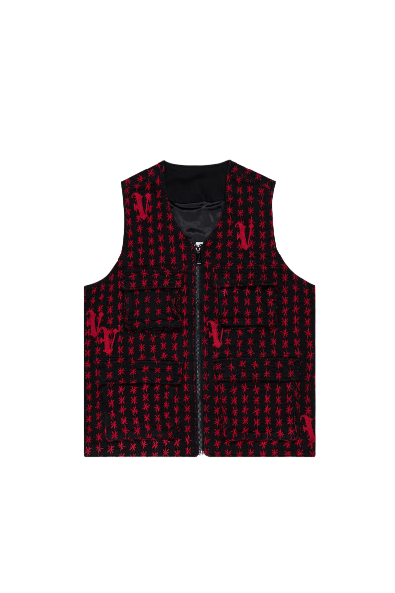 VALABASAS "STARLET" VEST BLACK/RED