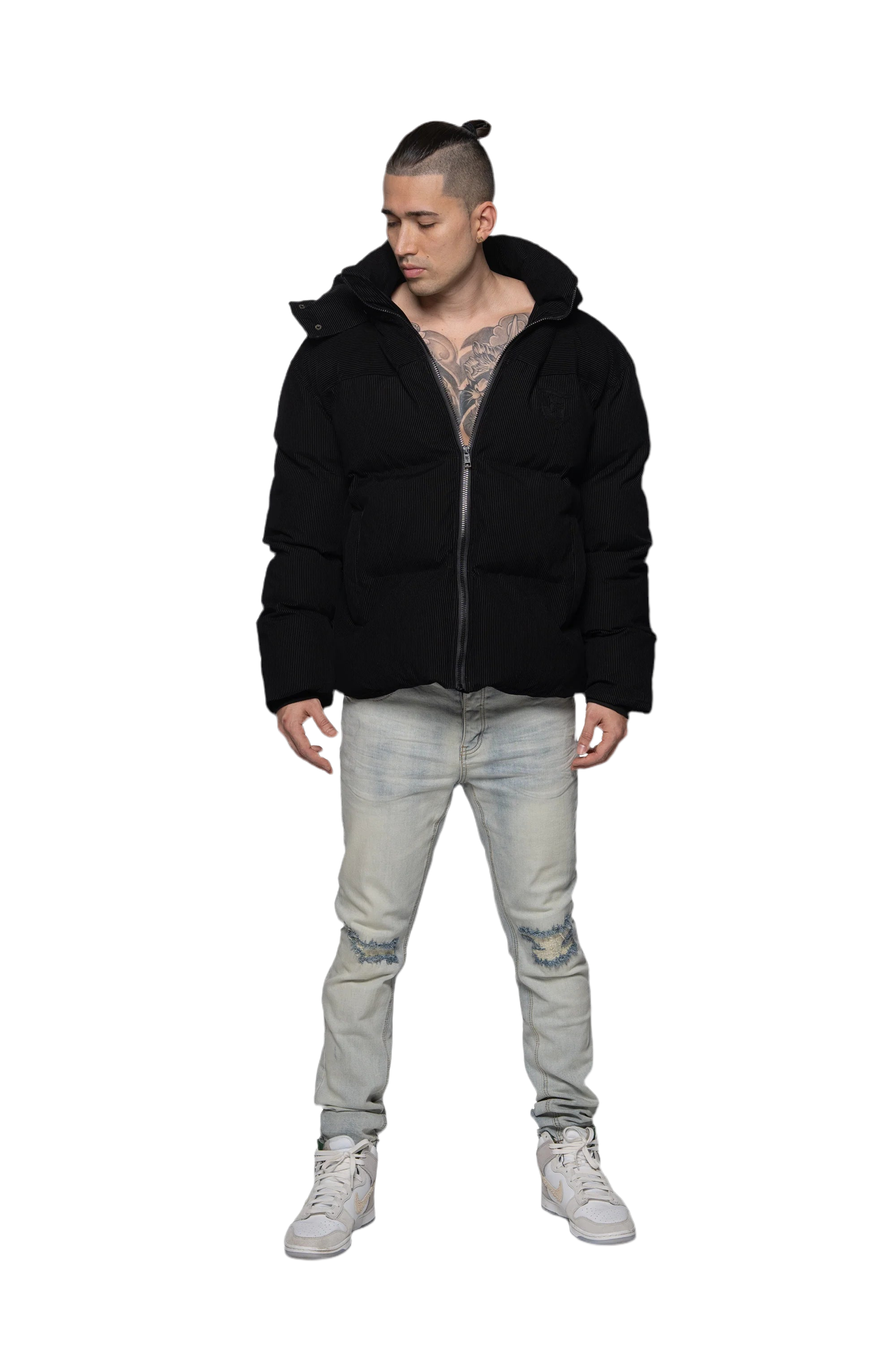 TRNCHS "BUBBLE BOY" PUFFER JACKET BLACK