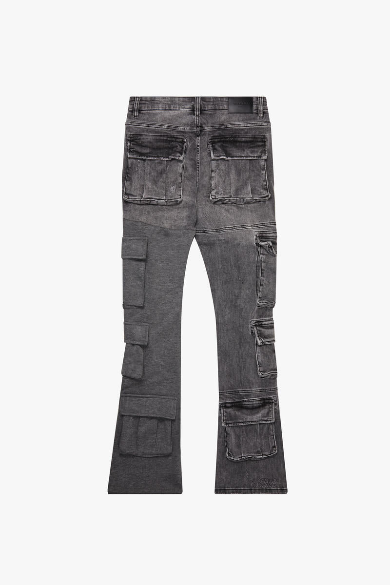 Valabasas "YINGYANG" GREY GREY STACKED FLARE JEANS Grey