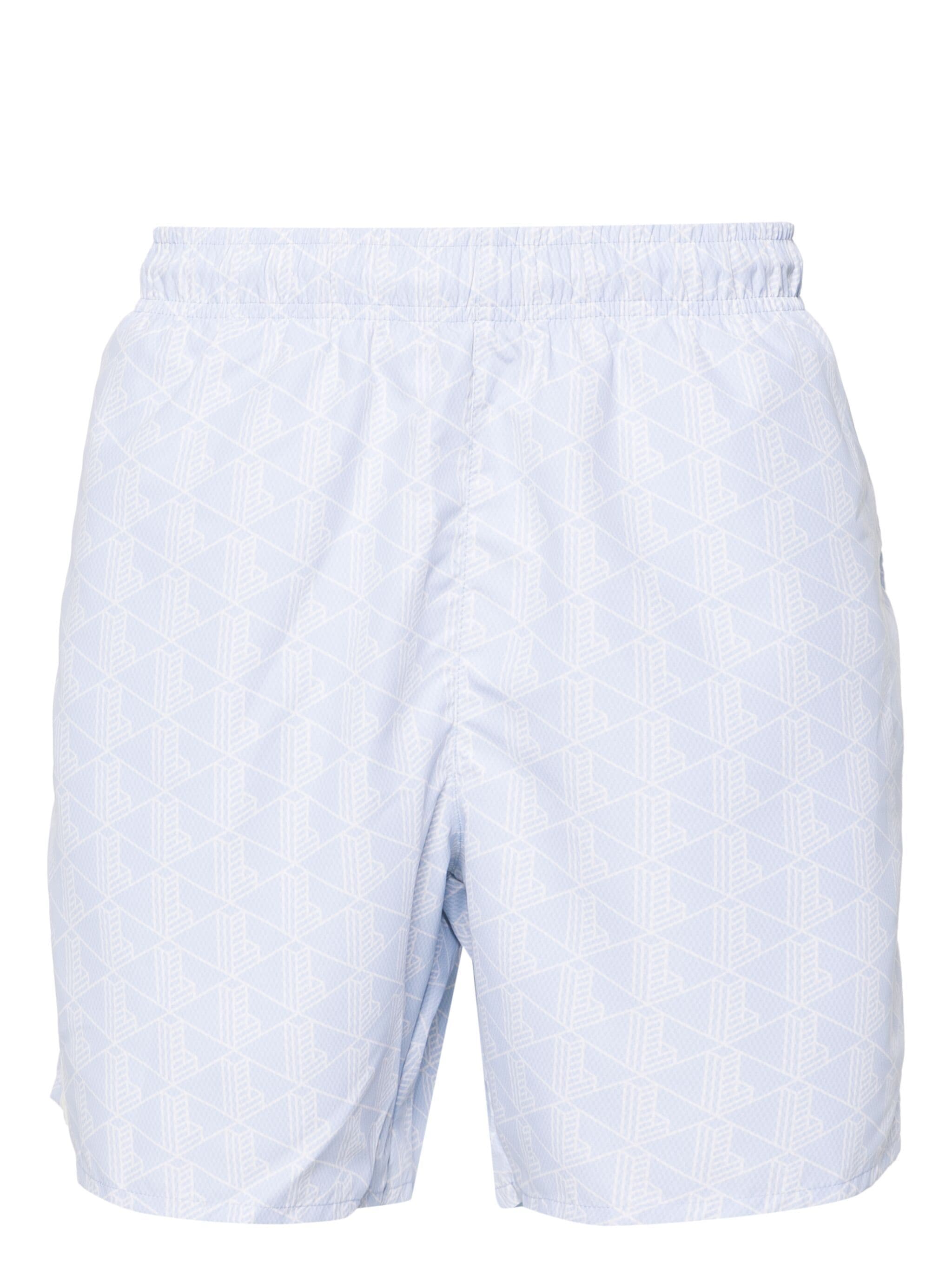 LACOSTE "MONOGRAM PRINT" SHORTS LIGHT BLUE