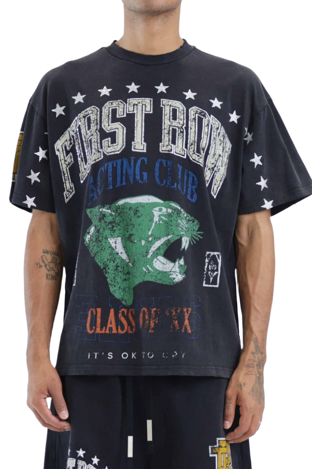 FIRST ROW "ACTING CLUB" REG TEE BLACK