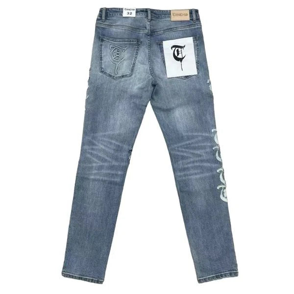 TRNCHS "SINJIL" BLUE WASH SKINNY DENIM