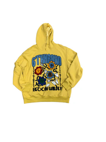 6THNBRHD "WILD BLOOM" HOODIE YELLOW