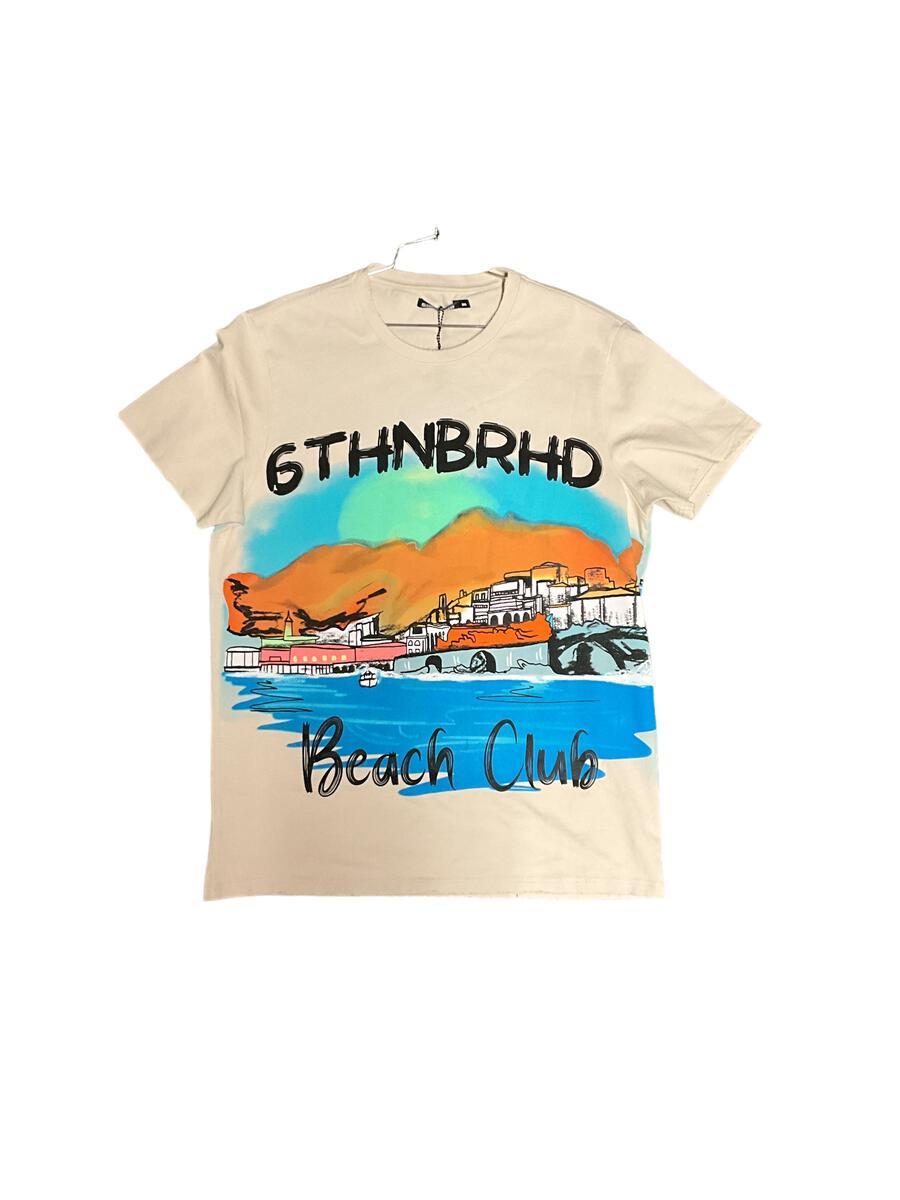 6NBRHD "BEACH CLUB" TEE CREAM